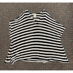 DOLAN Women’s Poncho  XS/S anthropologie oversize striped poncho sweater Sheer